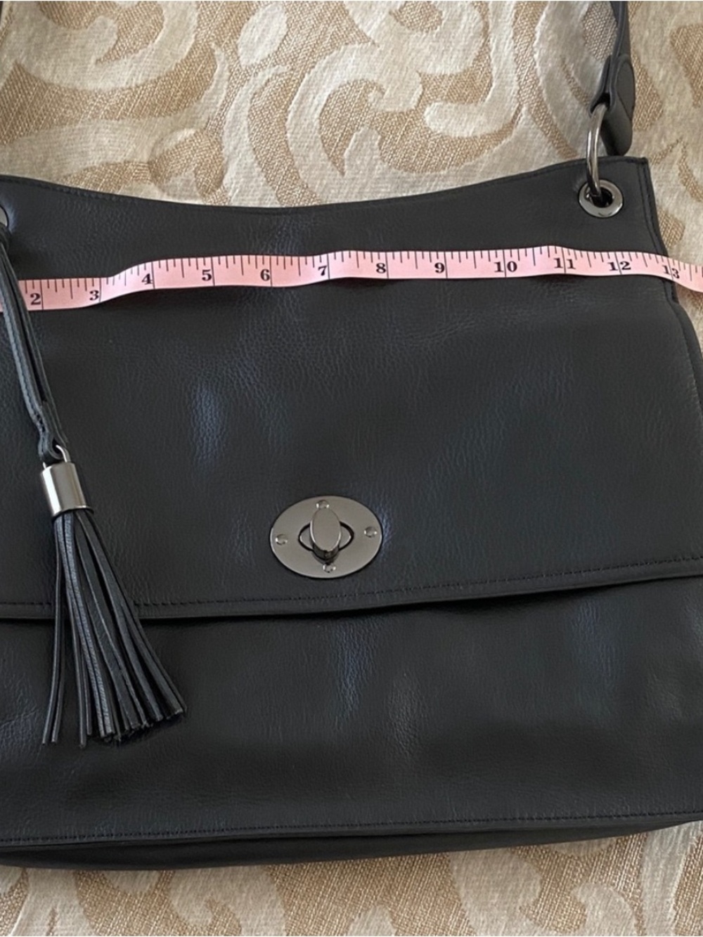 RACHEL Rachel Roy Black Leather-Look Crossbody with Tassel - Picture 4 of 11